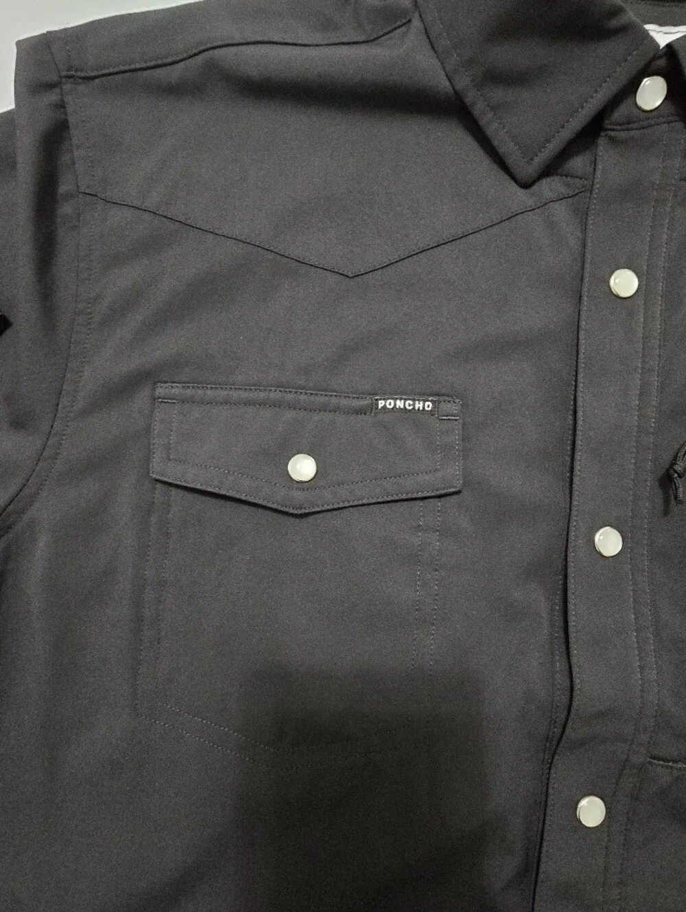 Poncho The Bandera Short Sleeve Slim Fit Pearl Snap Shirt Men's Large Outdoor - Picture 9 of 10